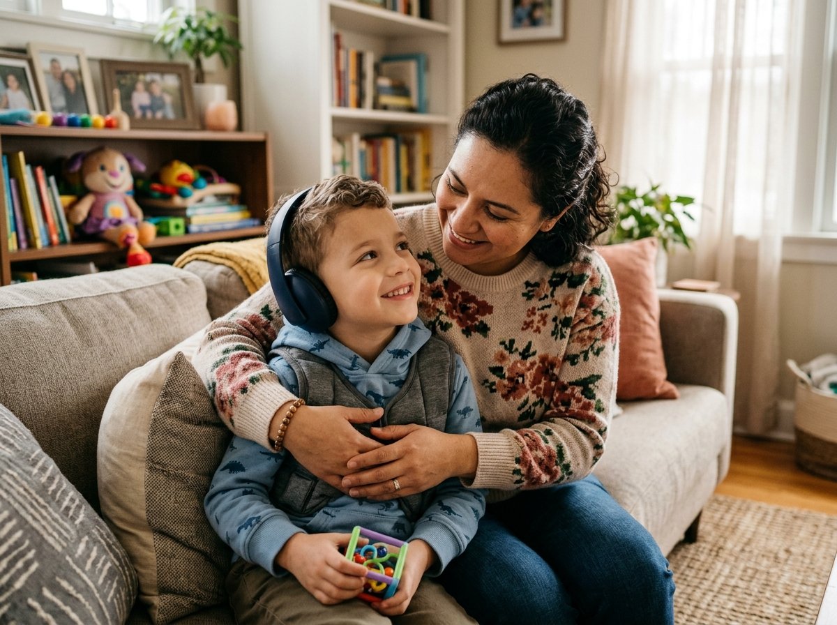 Madre e hijo con autismo
